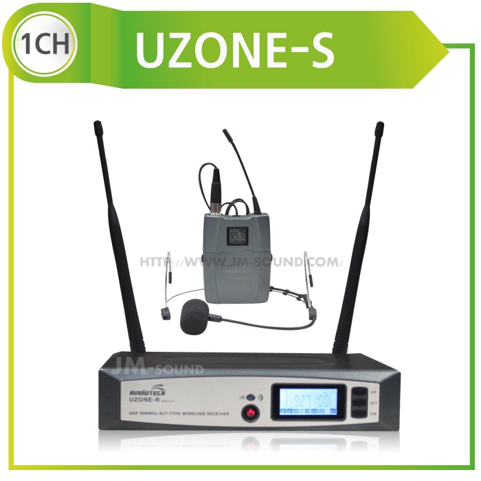 UZONE-S /헤드마이크,블랙,900MHz,PLL-48CH,가변형,배터리잔량표시,1채널,충전기별도구매