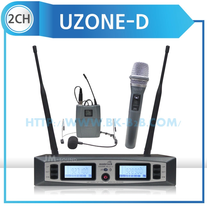 UZONE-D /핸드마이크+헤드마이크(블랙)900MHz,PLL-48CH,가변형,배터리잔량표시,2채널,충전기별도구매